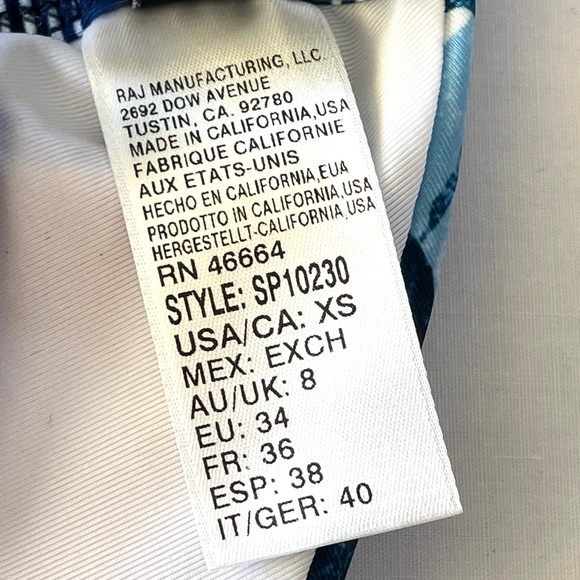 Splendid Bikini Top Adrift RSC Halter Bra Swimwear SP10230 Navy Floral Prints XS - Picture 7 of 16